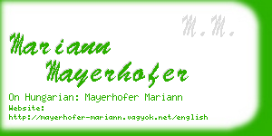 mariann mayerhofer business card